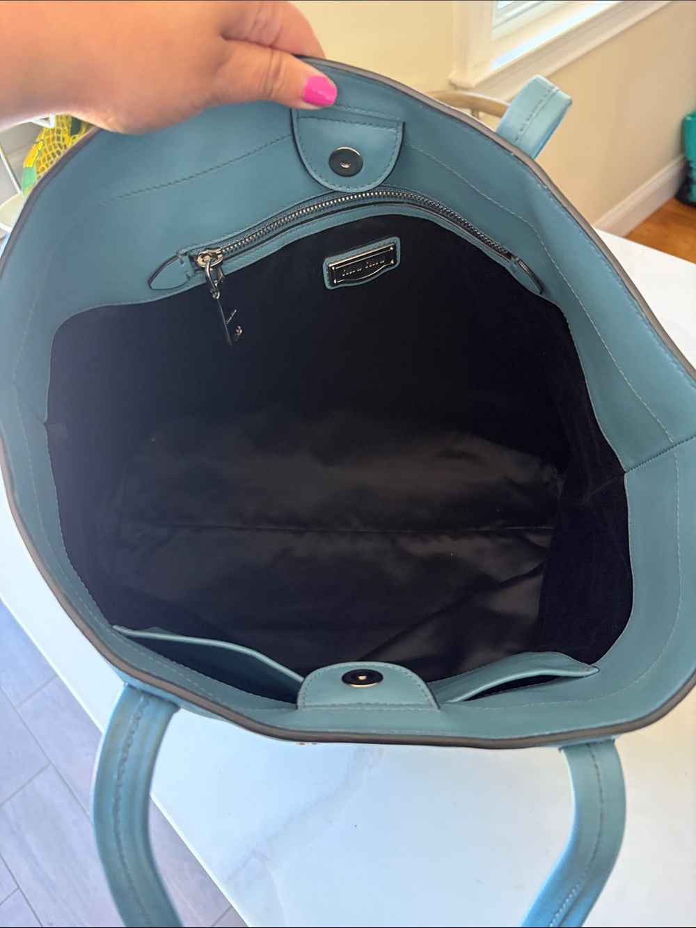Miu Miu Dusty Blue Leather Tote - Picture 5 of 9